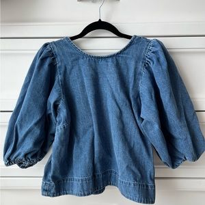 Zara denim open back top